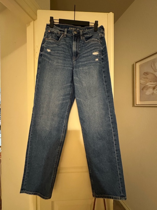 American Eagle Outfitters Denim - American Eagle Outfitters Medium Blue Baggy Straight-Leg Jeans